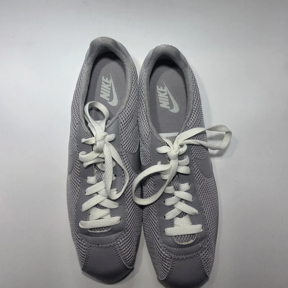 Nike Cortez Grey Mesh Sneakers Women’s Size 10.5 White Laces Excellent Condition